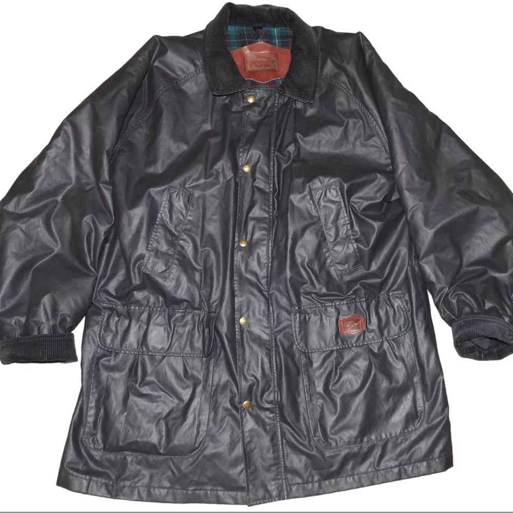 Vintage Woolrich Field Jacket Wool Lined Button Up Waterproof XL Made in USA